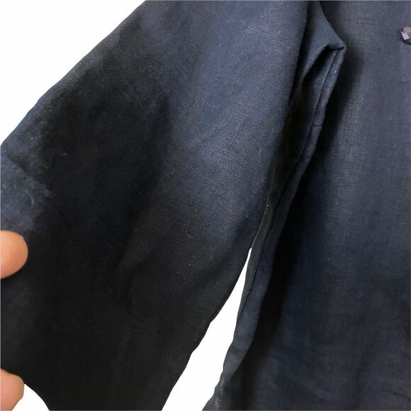 JM Collection Lined Dark Navy/Black Tunic Beaded Top Size 8 - Picture 6 of 7